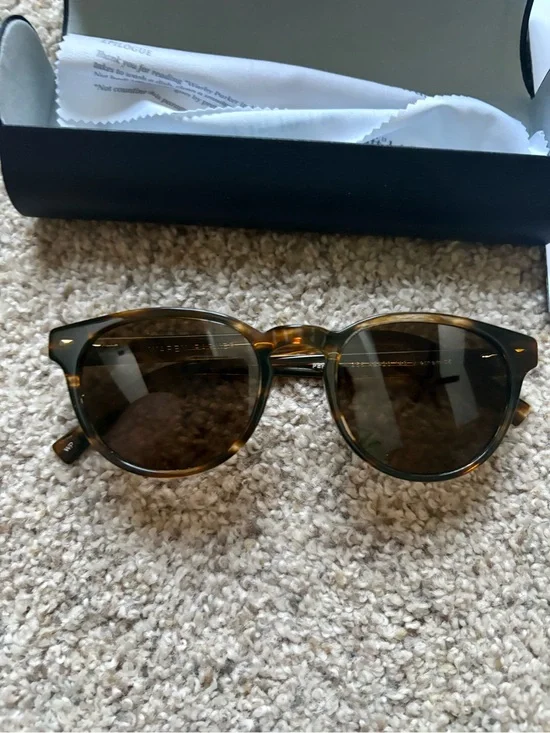 NEW Warby Parker Percey Sunglasses Striped Sassafras Tortoise Brown Medium