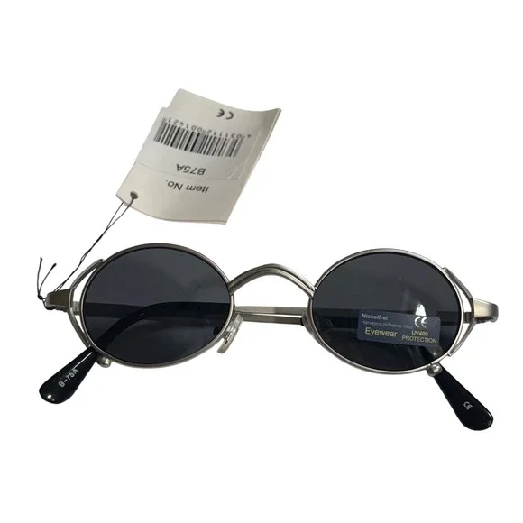 Vintage 90s Deadstock Steampunk Oval Wire Sunglasses