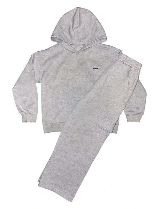 Stelle Light Gray Heather Hoodie & Cargo Jogger Set