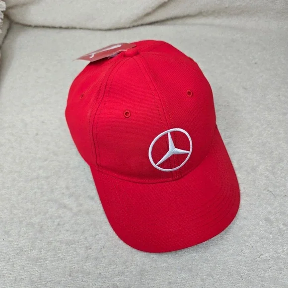 Puma Mercedes Benz Hat Mens Red F1 Racing Snapback Cap NEW