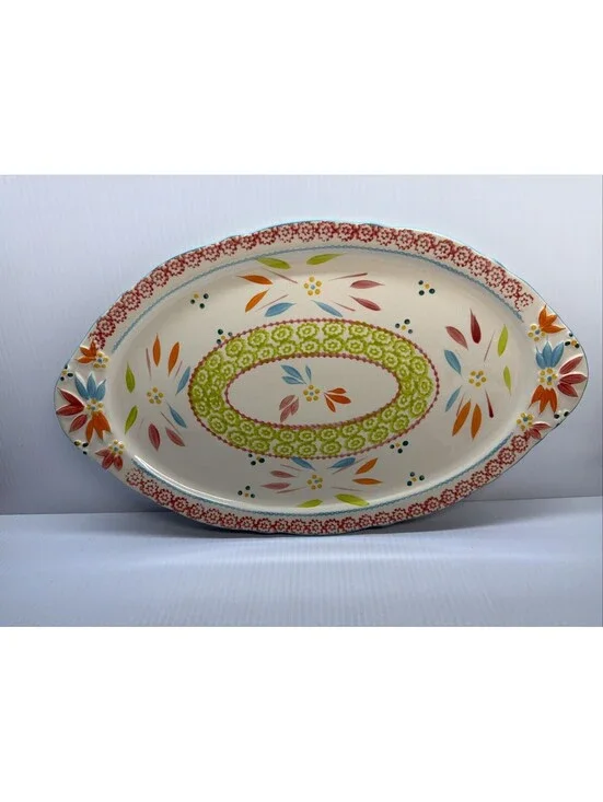 Temptations Tara Old World Springfetti Oval Serving Platter 18