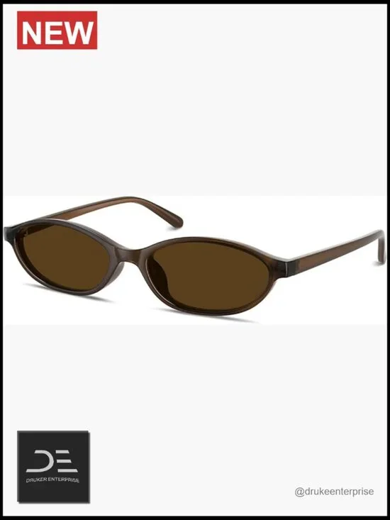 Retro Cat Eye Oval Sunglasses UV400 Lightweight Narrow Shades