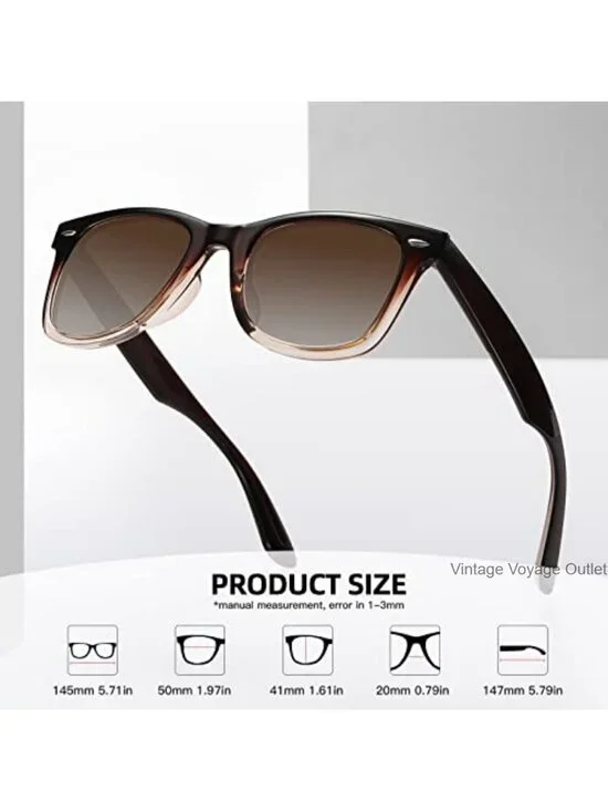 Polarized Sunglasses UV Protection Classic Retro Square Frame Lightweight TR90
