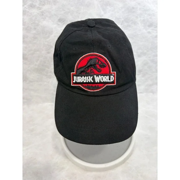 Jurassic World Vintage‎ Black Baseball Cap Hat Adjustable Embroidered Logo OSFM