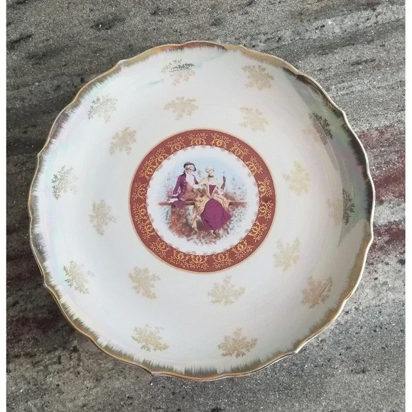 Vintage Courting Couple Porcelain Large Serving Plate 14.25