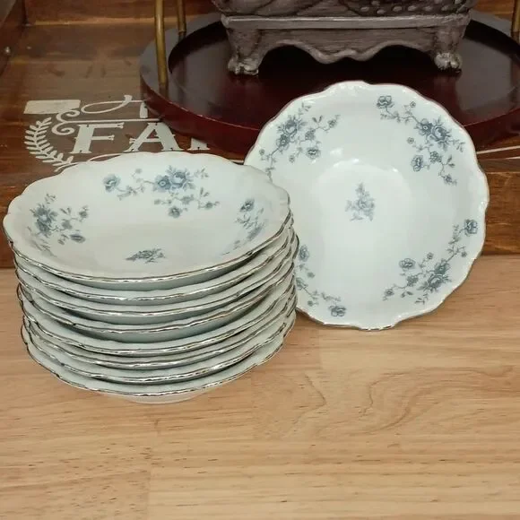 Vintage Johann Haviland Bavaria Germany Set of 9 - 5 Inch Dessert Bowls