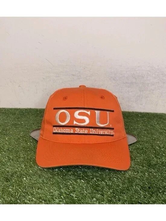 Vintage Oklahoma State Cowboys hat cap snap back orange the game split bar mens