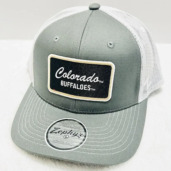 Zephyr Colorado Buffaloes Script Trucker Hat Cap‎ Adjustable Snapback Gray NCAA