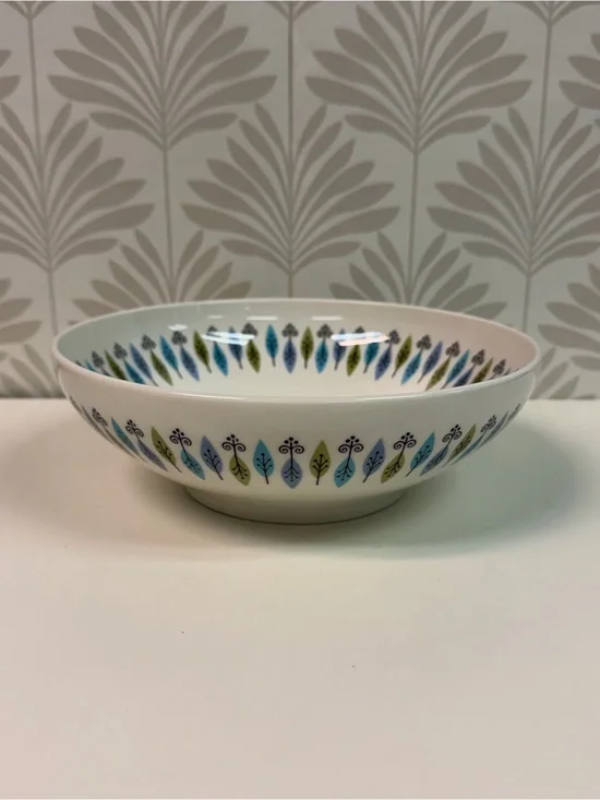 Vintage Carefree True China Nordic Syracuse Atomic Pattern Serving Bowl 8”