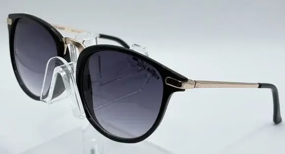 Steve Madden Round Sunglasses Black Gold Gradient Women
