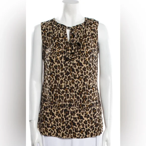 Tory Burch Animal Print Sleeveless‎ Blouse