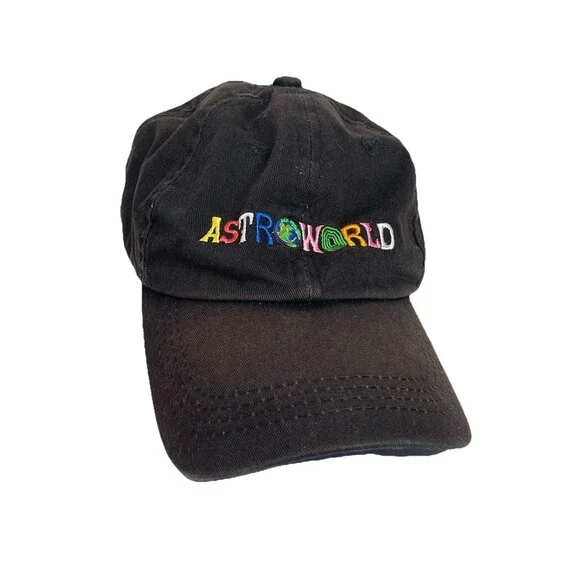 Astroworld Faded Black Baseball Hat Cap Embroidered