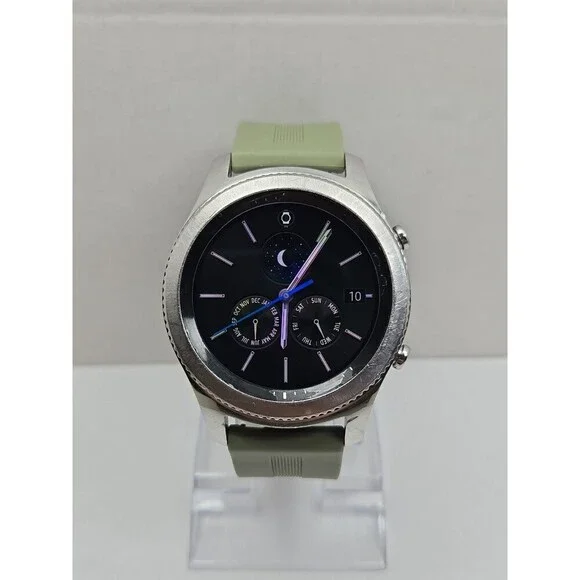 Samsung Gear S3 Classic ATT LTE GPS 46mm Silver Smartwatch Green Band - Read