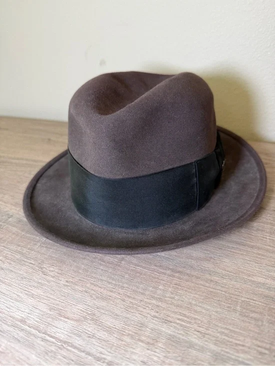 Vintage Stetson Brown Felt Fedora with Black Band (Sz 6 7/8)
