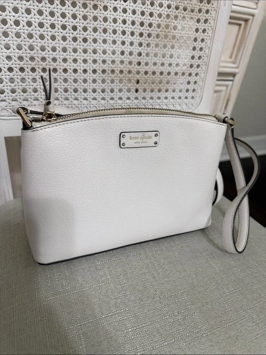 kate spade White Pebbled Leather  Crossbody Purse