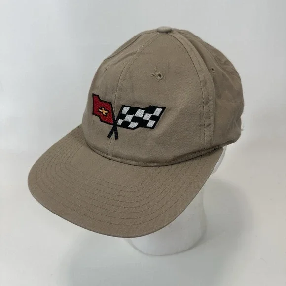 Chevrolet Corvette Hat Snapback Retro‎ Car Automobile Racing Begie Hat Vintage