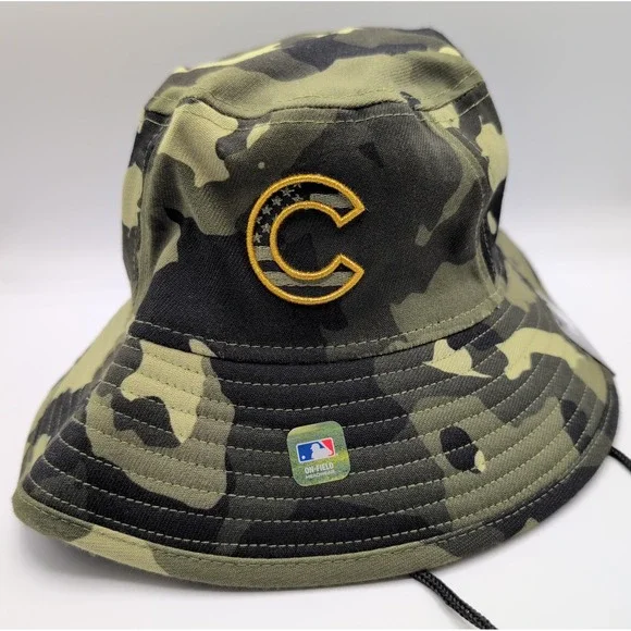 Men's New Era Chicago Cubs 2022 Armed Forces Day Bucket Hat Camo OSFM New