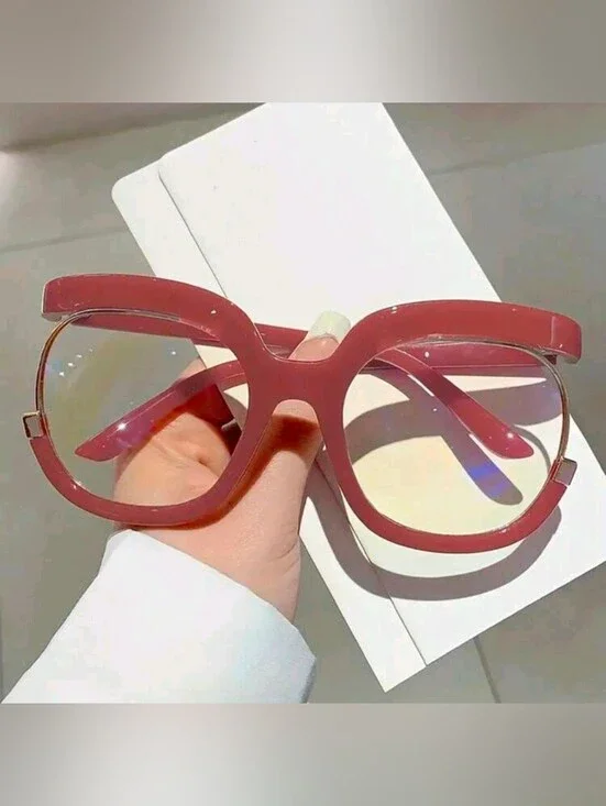 NEW Auburn Red Oversize Round Fashion Glasses