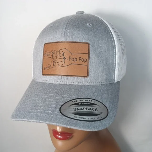 The Classics Yupoong POP POP Leather Patch Polyester Snapback Baseball Cap