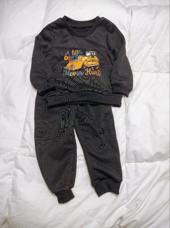 Black Kids Sweatpants with Cozy Rib Waistband