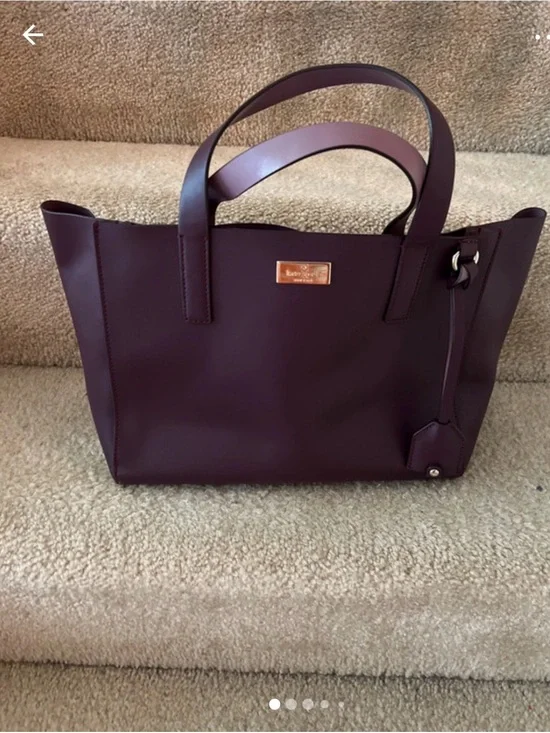 kate spade Putnam Drive Anissa Tote Deep Burgundy Leather Tote with Top Handles