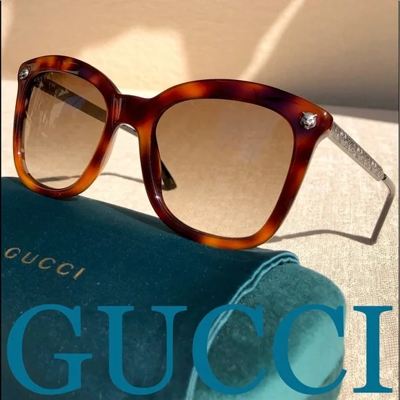 GUCCI 52mm square TIGER head sunglasses