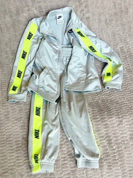 Nike Light Gray Kids Zip Jacket and pants