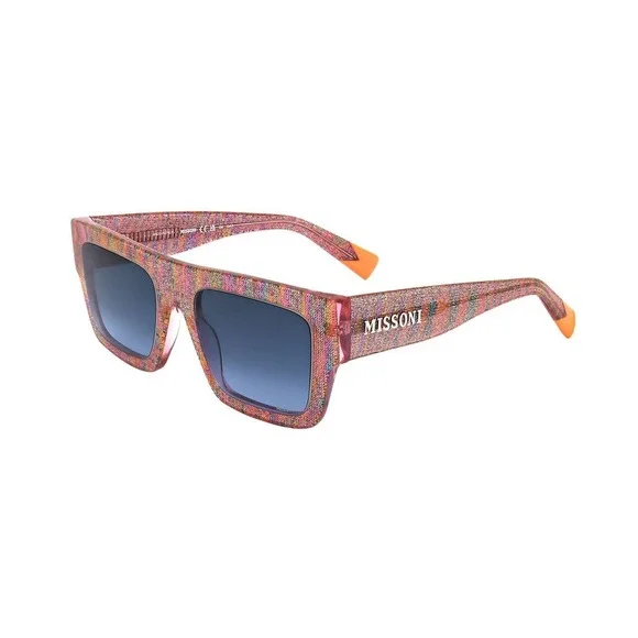 Missoni MIS 0129/S Pink Fabric‎ Glitter Square Sunglasses Blue Gradient Lens New