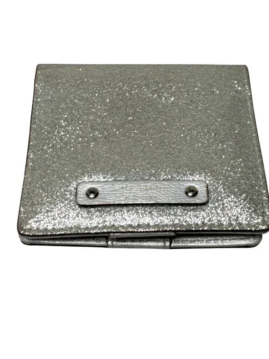 Kate Spade Silver Glitter Compact Wallet With Coin Pocket & Card Slots
