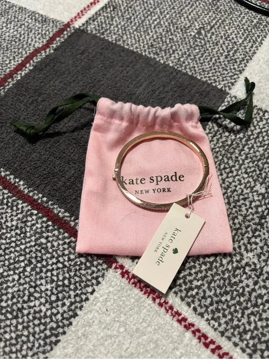 Kate Spade Rose Gold Bangle with Pink Pouch