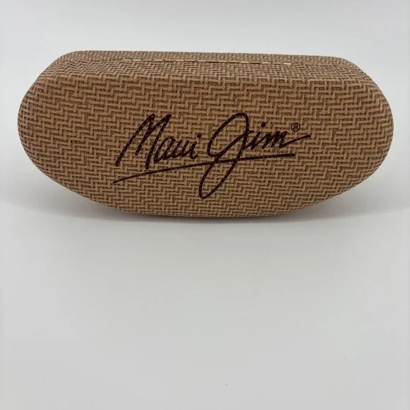 Maui Jim Sunglasses Case Unisex OS Brown Excellent Woven Hard‎ Shell Clamshell