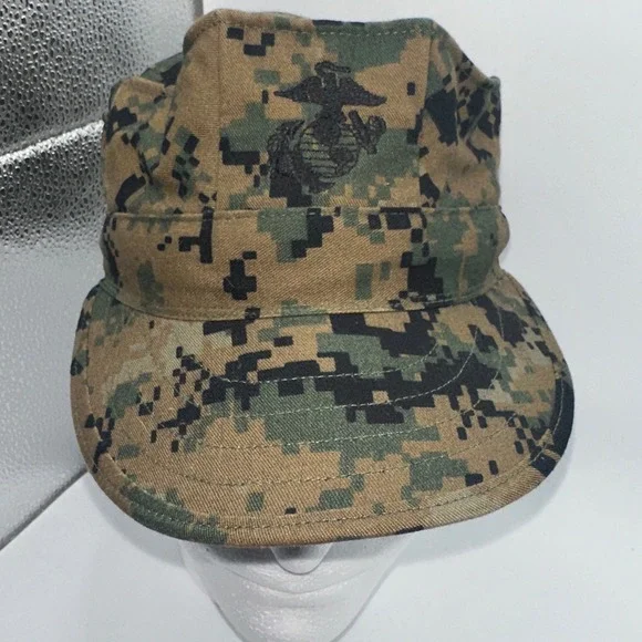 USMC Woodland‎ MARPAT Garrison Cover Military Cap Small Cotton Nylon Twill