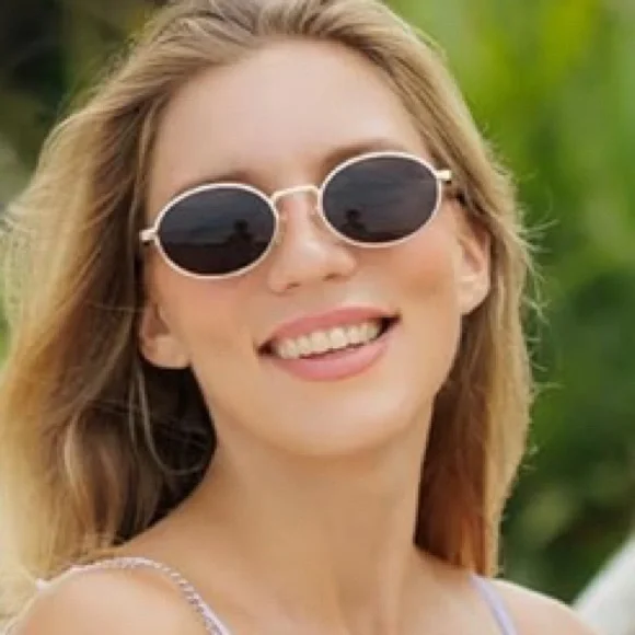 RETRO DARK Gray Oval Sunglasses FOR WOMAN *NEW*