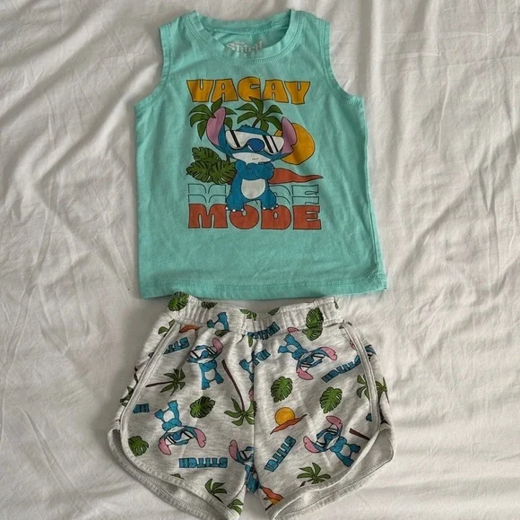 Disney stitch Aqua vacay mode size 2T