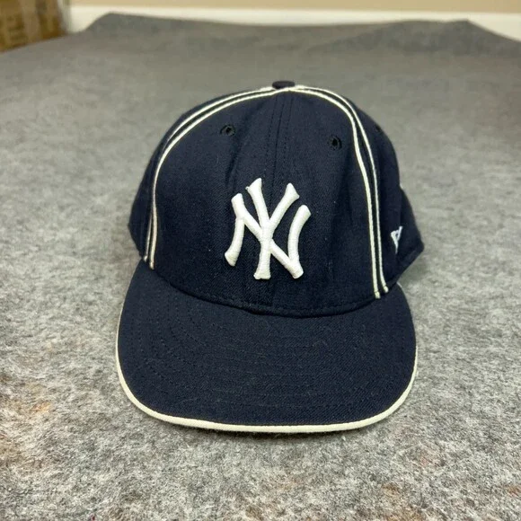 Vtg New York Yankees Mens Hat Cap 7 3/8 Navy White New Era 59Fifty Wool Baseball