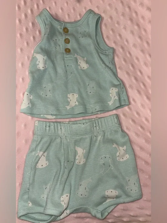 Old Navy Mint Ribbed Baby Tank Top Set