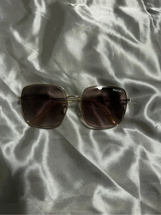 Kenneth Cole Reaction Womens Gold Metal Square Brown Gradient Sunglasses