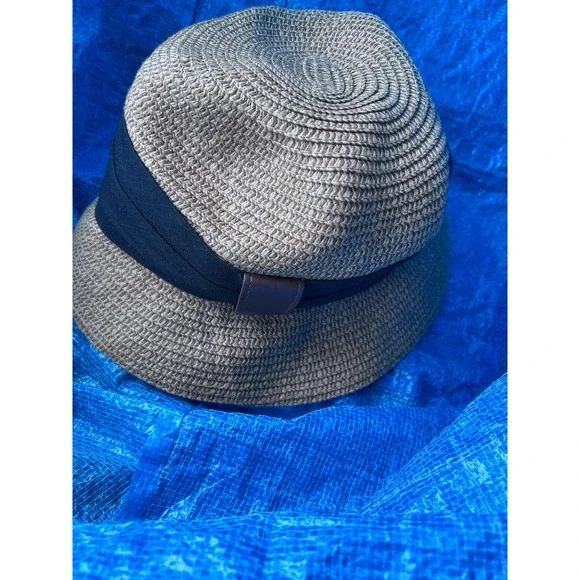 Coastal Mens Unbranded Woven Straw Fedora Hat OSFM Tan Black