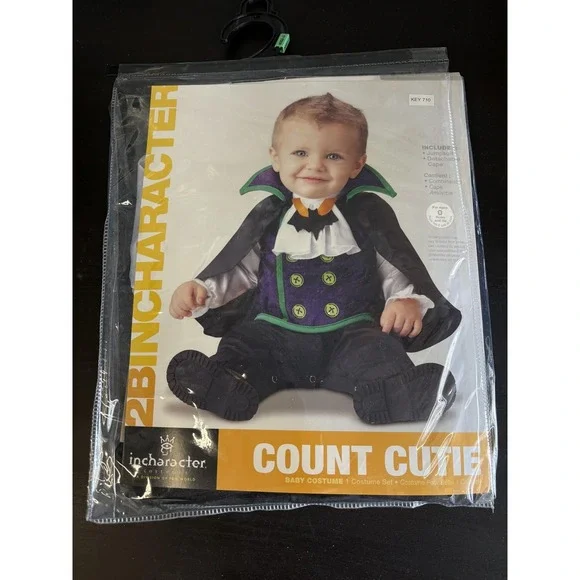 InCharacter Count Cutie Costume Baby Boy 12-18M Black Vampire Jumpsuit Cape