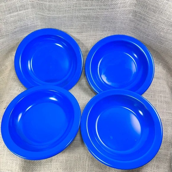 Dallas Ware B-75 Blue Melamine Bowls Set of 4 Plastics‎ Manufacturing Co