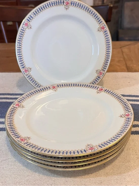 5 Antique Limoges Salad Side Plates – C. Ahrenfeldt Dulin & Martin Gold Floral