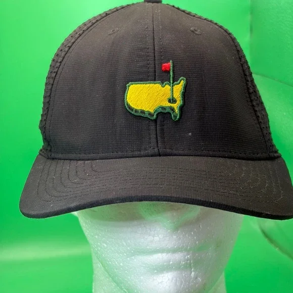 Masters Tournament Augusta National Golf Hat Black Performance Mesh Snapback Cap
