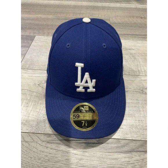 New Era 59FIFTY Low Profile LA Dodgers Fitted Hat Blue 7 1/8 MLB Baseball‎ Cap