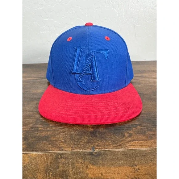 Mitchell &‎ Ness Los Angeles Clippers Snapback Hat Blue Red NBA HWC LA Logo Cap