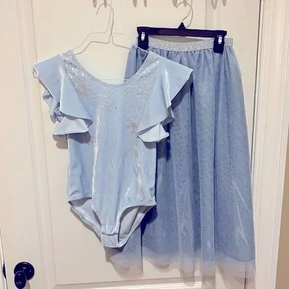 Disney Frozen II Elsa Costume Bodysuit and Long Skirt