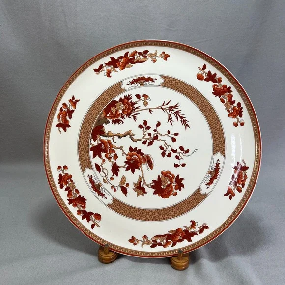 Spode‎ Indian Tree Cake Plate Rust Orange 12 1/2