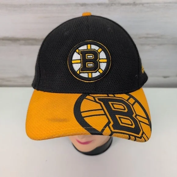 Boston Bruins 39Thirty Hat M-L Black Yellow NHL‎ Stretch Fit Cap Hockey