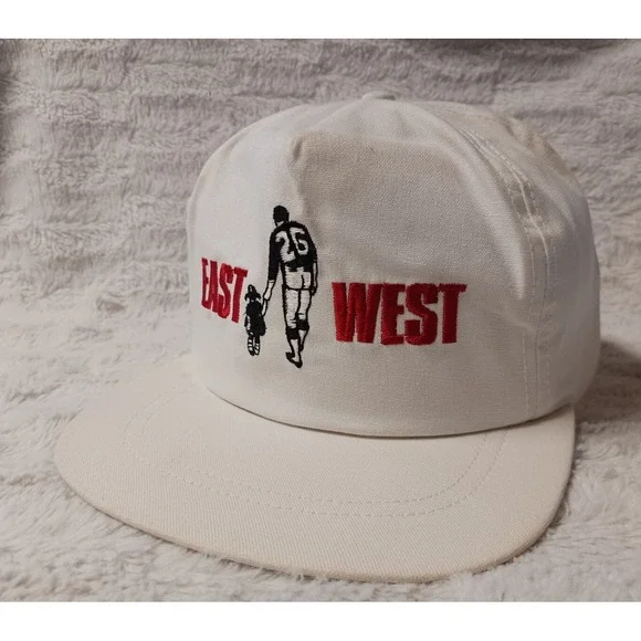 VTG East West Shrine Football Classic & Pageant Leather Strap Cap Bowl White USA