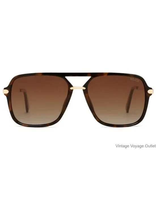 Square Aviator Sunglasses Polarized Plastic Frame Double Bridge