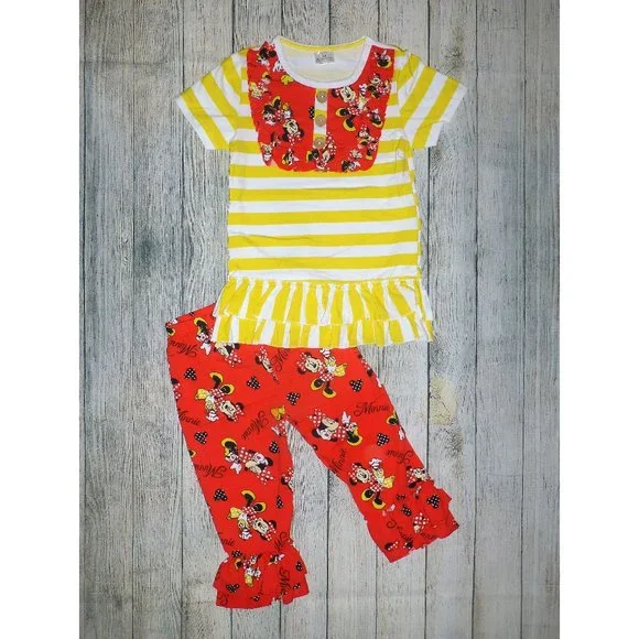 Boutique Minnie Mouse Tunic Leggings Girls Outfit